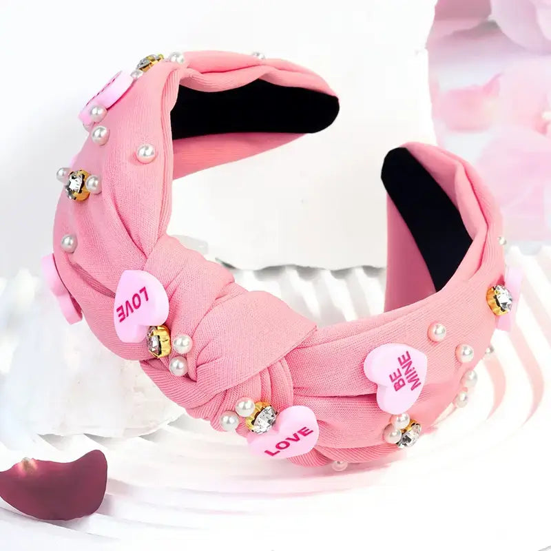 Valentine's Day Headbands Pearl Hearts